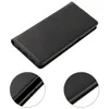 A black leather flip case for a smartphone, shown from a slightly elevated angle. Produktbild-Vorschau