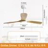 Sofucor 132 cm moderner gelber Deckenventilator mit Licht, Produktbild-Vorschau 2