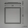 Technical drawing of a square ceiling lamp with dimensions indicated. Produktbild-Vorschau