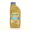 A gold plastic bottle of Ravenol VMP 5W-30 motor oil with a blue cap, set against a white background. Produktbild-Vorschau