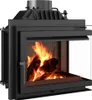 A fireplace insert with burning logs inside. Produktbild-Vorschau