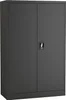 A dark gray metal cabinet with two doors and a central handle with a lock. Produktbild-Vorschau