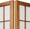 Paravent Raumteiler 4 teilig Holz Braun Reispapier Weiß Produktbild-Vorschau 7