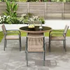 Merax Gartenmöbel Set aus Rattan mit rundem Glastisch und 4 Produktbild-Vorschau 9