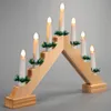 Vianočný svietnik na batérie, 7 LED svetiel, ihlan Náhľad obrázku produktu 1