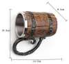 Handgefertigter Bierkrug aus Holzfässern, eimerförmiges Produktbild-Vorschau 2