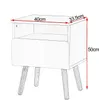 A line drawing of a nightstand with dimensions indicated. Náhľad obrázku produktu