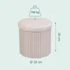Relaxdays Pouf in velluto, pouf con vano portaoggetti, Anteprima dell’immagine prodotto 4