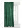 A dark green velvet curtain hangs in front of a window. Produktbild-Vorschau