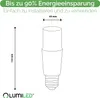 A diagram showing the dimensions of an LED light bulb. Produktbild-Vorschau