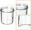 Close-up views of a glass jar, highlighting its rim and base. Produktbild-Vorschau