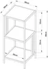 A line drawing of a three-tiered shelf unit with dimensions indicated. Produktbild-Vorschau