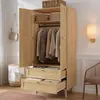 Kleiderschrank mit Rattan-Design 80x50x180cm aus MDF in Produktbild-Vorschau 8