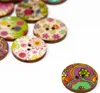 Oblique Unique 100x Holz Knöpfe Blumen Kinderknöpfe Buttons Produktbild-Vorschau 4