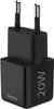 A black Hama 20W USB-C charger with silver prongs. Anteprima dell’immagine prodotto