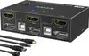 Přepínač KVM pro dva monitory kompatibilní s DP/HDMI, Náhled obrázku produktu 1