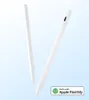 Two white styluses are shown against a light blue and white gradient background. One stylus is in the foreground, angled diagonally, and the other is in the background, angled more vertically. A small badge indicating 'Works with Apple Find My' is in the b Produktbild-Vorschau