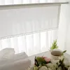 Krátká diskozáclona lněná bistro záclona s bambulí střapec Náhled obrázku produktu 5