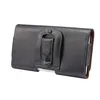 A black leather phone holster with a belt clip is shown against a white background. Produktbild-Vorschau