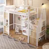 Hochbett mit Fensterdesign, Sicherheitsgeländer und offener Produktbild-Vorschau 6