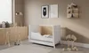 Lit d'enfant Cosmo 60x120 cm avec tiroir et tringle Blanc - Voir les images du produit 2