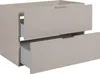 A two-drawer vanity cabinet with gold handles, shown from a three-quarter angle. Produktbild-Vorschau