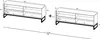 Two identical TV cabinets are shown side-by-side with dimensions indicated, suggesting they can be combined. Produktbild-Vorschau