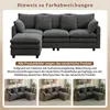 L-förmiges Ecksofa 3-Sitzer mit Chaiselongue, modernes Produktbild-Vorschau 4