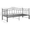 vidaXL Ausziehsofa Bettgestell Schwarz Metall 90x200 cm Produktbild-Vorschau 15