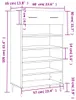 vidaXL Skriňa na topánky čierna 60x35x105 cm Materiál drevo Náhľad obrázku produktu 8