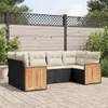vidaXL 6-tlg. Garten-Sofagarnitur mit Kissen Schwarz Poly Produktbild-Vorschau 2