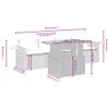 The Living Store 5-tlg. Garten-Sofagarnitur mit Kissen Grau Produktbild-Vorschau 4