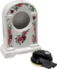 Kaminuhr Porzellan Uhr 16 cm Standuhr Tischuhr Rosen Motiv Produktbild-Vorschau 2