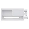 A white wooden bed frame with drawers and an open shelf. Anteprima dell’immagine prodotto
