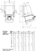 Technical drawing with dimensions and a table of specifications for an electrical connector. Anteprima dell’immagine prodotto