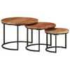 vidaXL Set tavoli 3 pz. Legno massiccio di acacia Anteprima dell’immagine prodotto 7