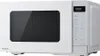 A white Panasonic microwave oven is shown from a front-side diagonal view against a white background. Produktbild-Vorschau