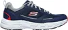 A side view of a navy blue Skechers Oak Canyon sneaker with gray accents and a white sole. Anteprima dell’immagine prodotto