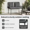 Banc de jardin vidaXL noir et anthracite en polyrotin Voir les images du produit 5