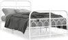 A white metal bed frame with bedding. Produktbild-Vorschau