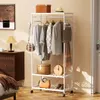 WISFOR Porte-manteau à roulettes Porte-manteau en bois avec Voir les images du produit 2