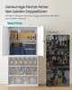 A split image showing an organized cabinet (Nachher) and a cluttered workshop (Vorher). Produktbild-Vorschau