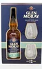 A gift set of Glen Moray Speyside Single Malt Scotch Whisky, including a bottle and two glasses, presented in a blue and green box. Produktbild-Vorschau