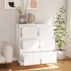 vidaXL Příborníky 2 ks. Bílé 32x34x75 cm Masivní borovicové Náhled obrázku produktu 3