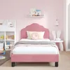 vidaXL Kinderbedframe met hoofdeinde, roze, 90 x 190 cm, Productafbeelding-voorbeeld 3