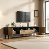 MODFU TV-Schrank Schwarz-Holzoptik,Lowboard 180cm mit Produktbild-Vorschau 3