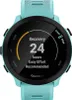 A close-up view of a turquoise Garmin Forerunner 55 smartwatch displaying recovery information on its screen. Podgląd zdjęcia produktu