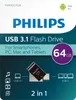 USB flash disk Philips 2 v 1, 64 GB, USB3.1 - USB-C Náhled obrázku produktu 1