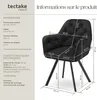 Fauteuil pivotant en velours Lucia, rembourré - noir, Lot Voir les images du produit 6