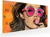 Wanduhr aus Glas mit Motiv Frau Mit Lollipop- 60 x 30 cm - Produktbild-Vorschau 2